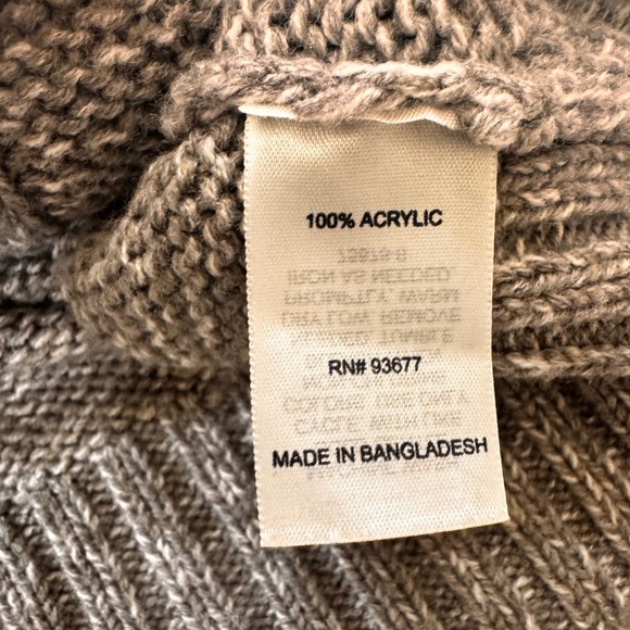 Y2K St Johns‎ Bay Cable Knit Cardigan Sweater Shawl Collar Buttons Pockets XL - Picture 3 of 6